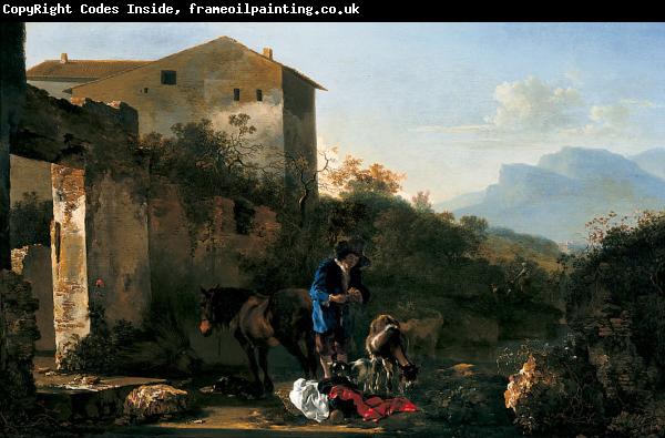 PYNACKER, Adam Landscape with Goatherd